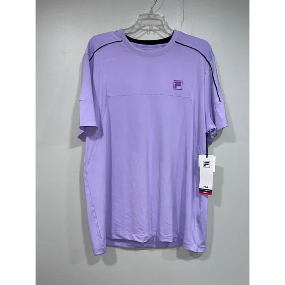 Fila Adrenaline Performance Tennis Men's Shirt Crew Purple Athletic Training Lar - Picture 5 of 8